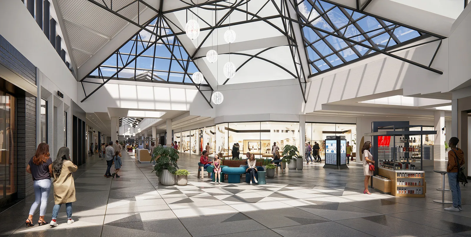 An interior rendering of the South Bay Galleria shopping mall in Redondo Beach.