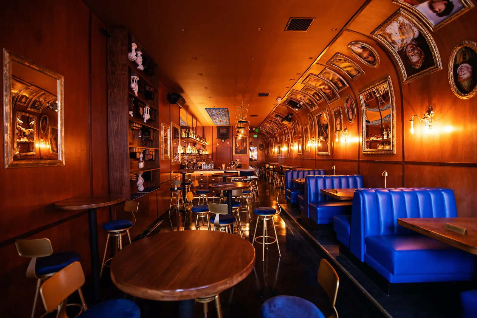 Cold Shoulder upside-down speakeasy with inverted decor inside Blue Collar Bar on Fairfax
