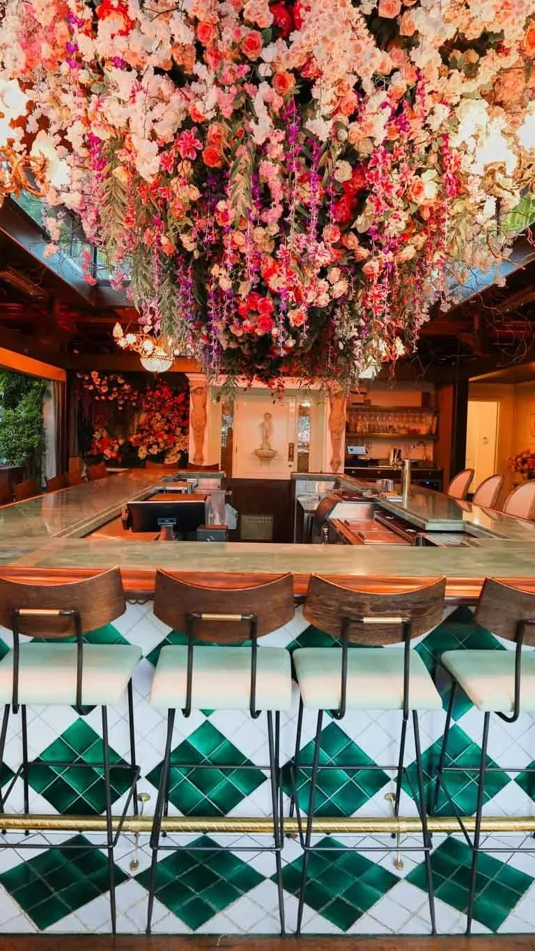 Rideau speakeasy inside Arden restaurant in West Hollywood with red velvet 1920s decor