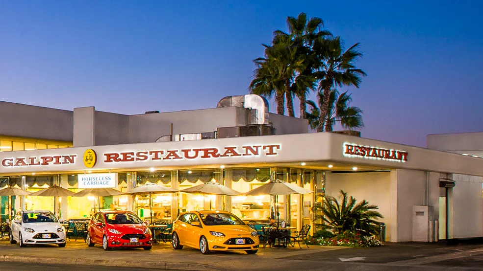 A classic American diner with vintage decor inside Galpin Motors