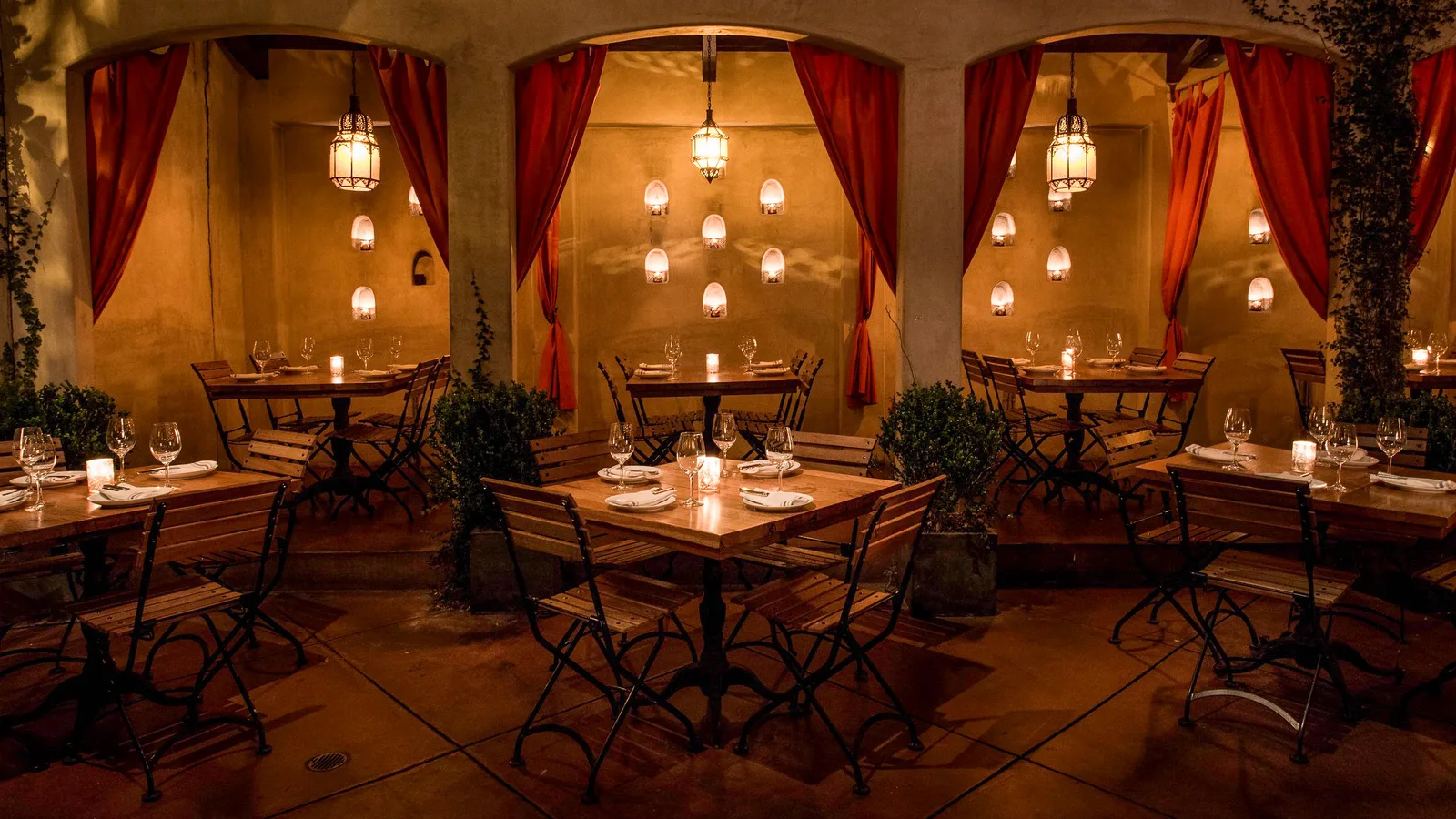 An intimate warmly lit room at Firefly, Studio City
