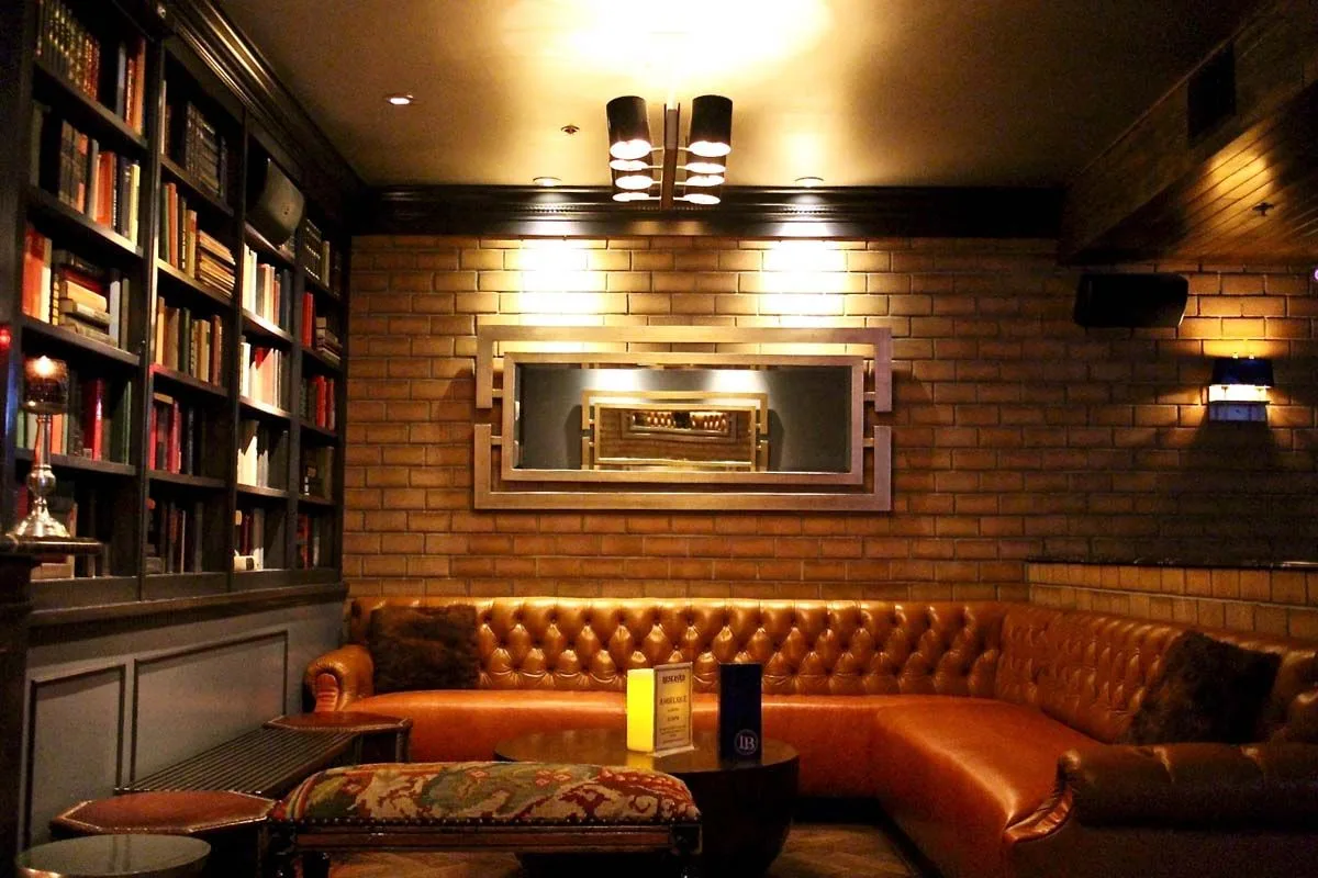 A hidden bar with bookshelves and vintage decor, Downtown LA