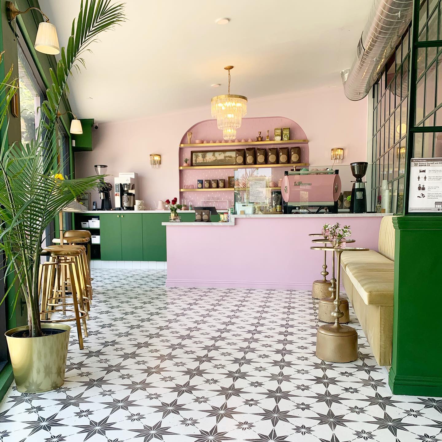 Tattoo flash and a coffee bar at Supersweet in Echo Park