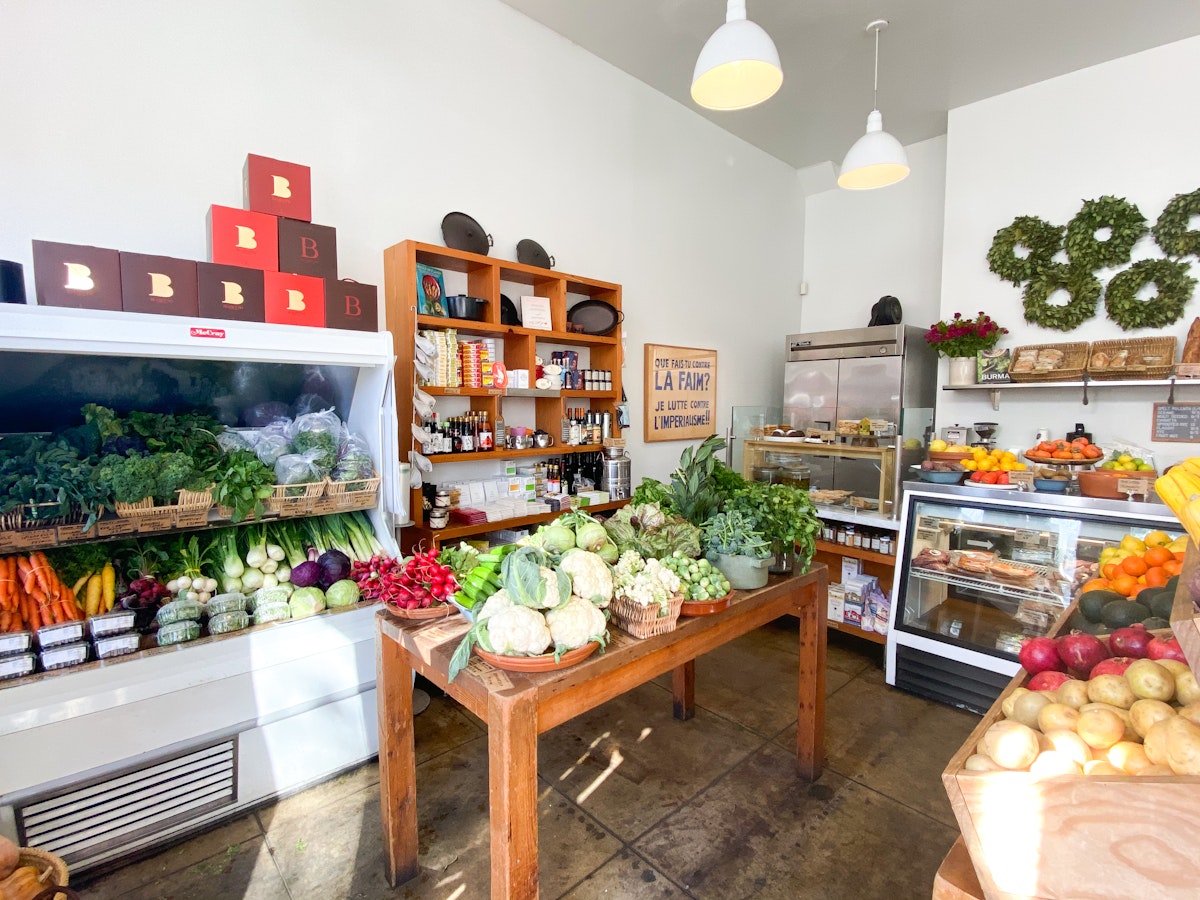 Fresh produce display at Cookbook grocer in Echo Park