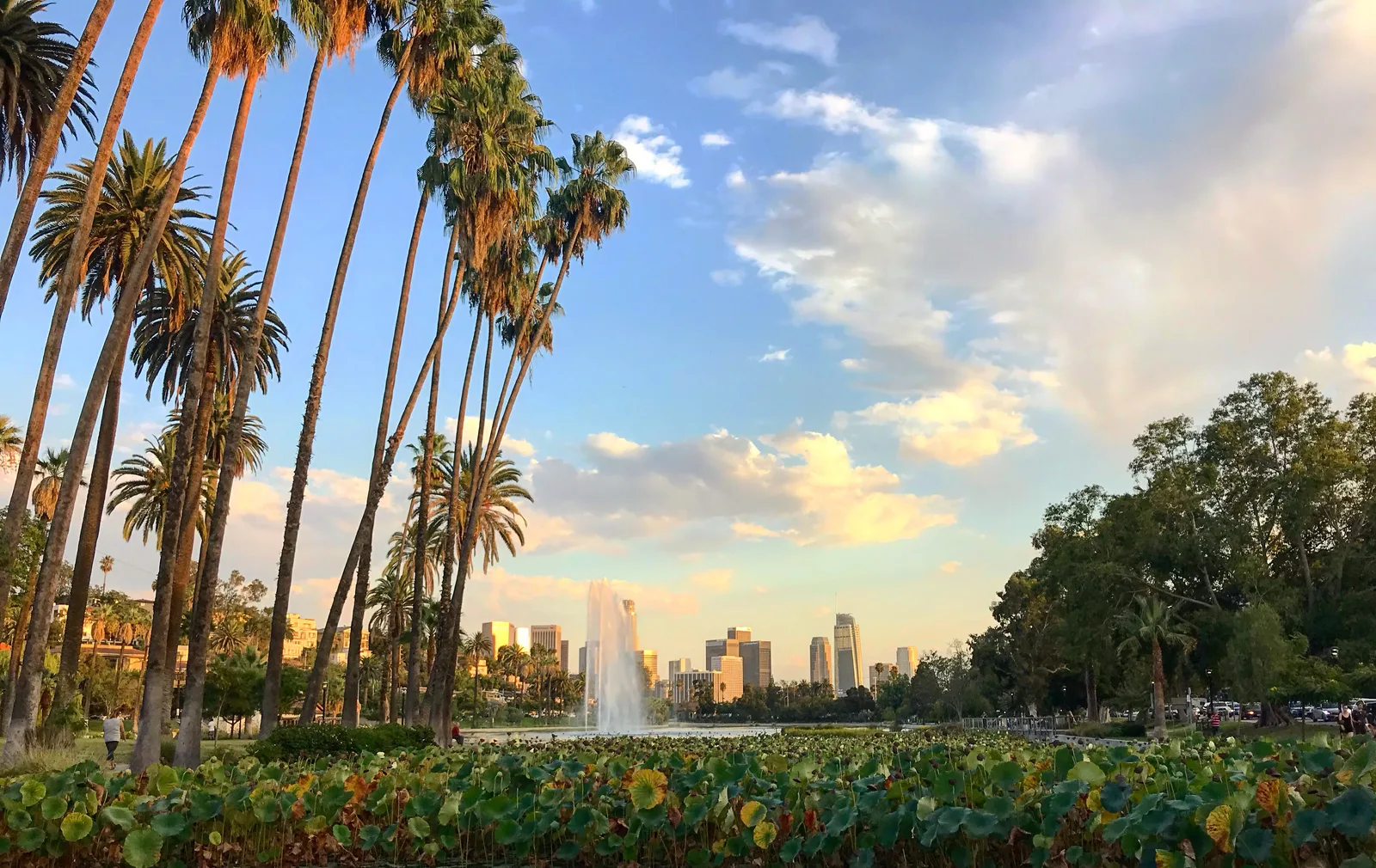 The Lady of the Lake Art Deco statue at Echo Park Lake