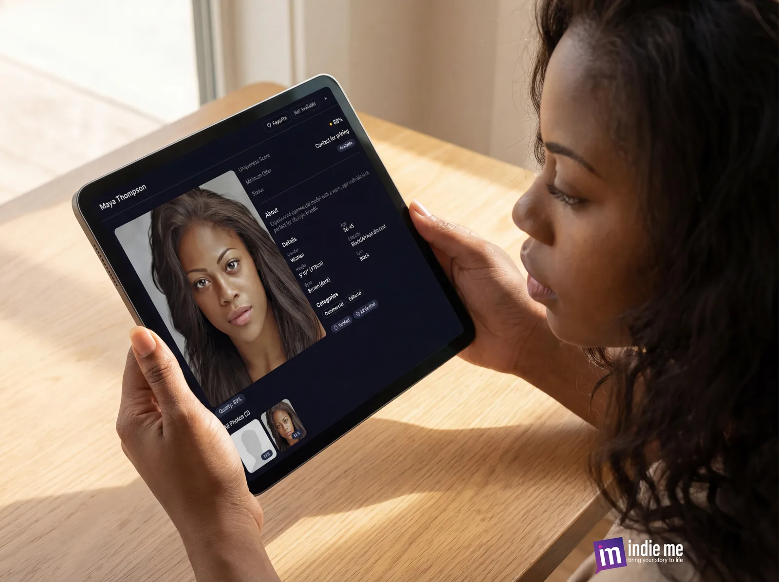Girl using IndieMe.AI to protect her image and likeness