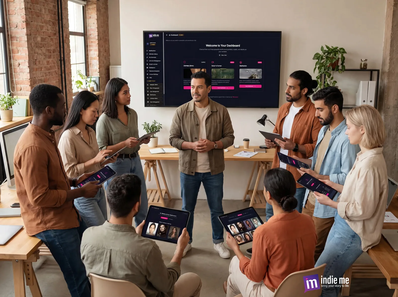 IndieMe.ai education session in team meeting with agency