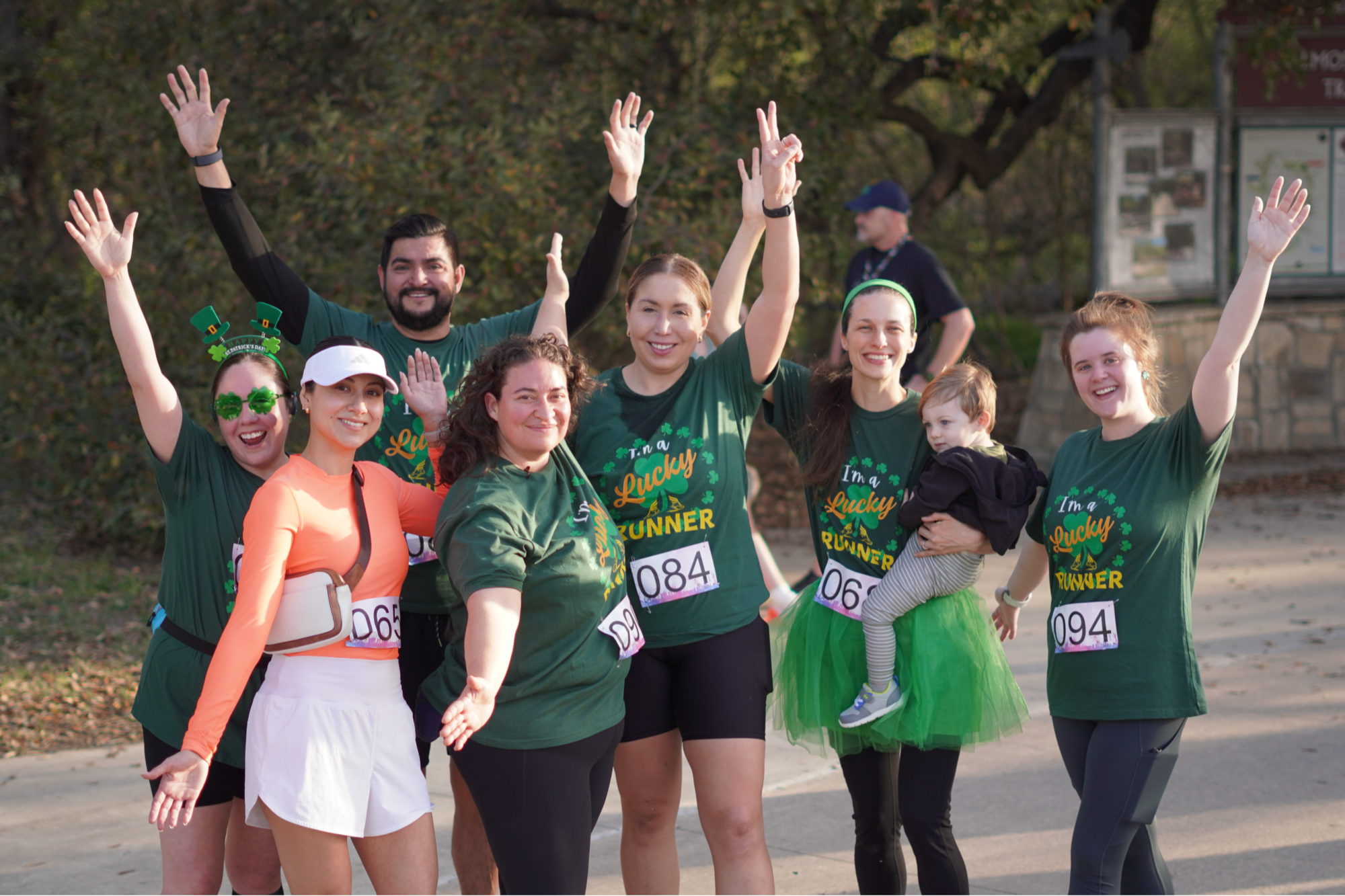 Runners in green at an LA St. Patrick's Day 5K