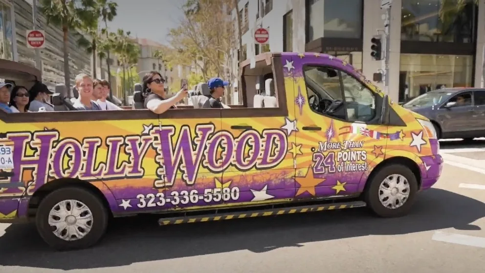 Movie Star Home Tour open-air bus