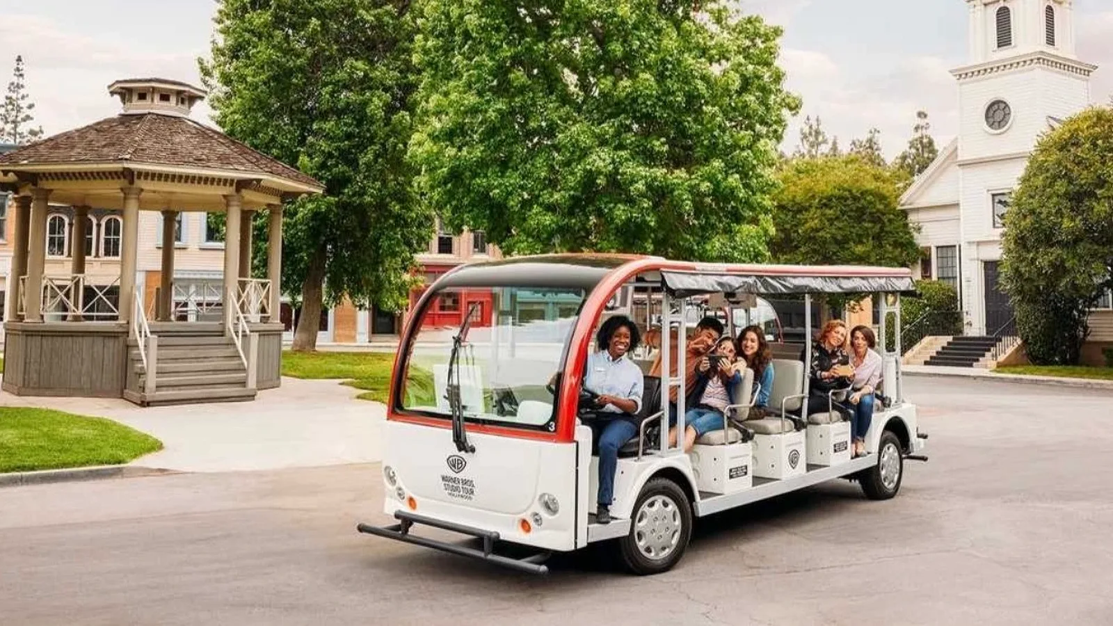 Riding the Warner Bros. Studio Tram around the backlot