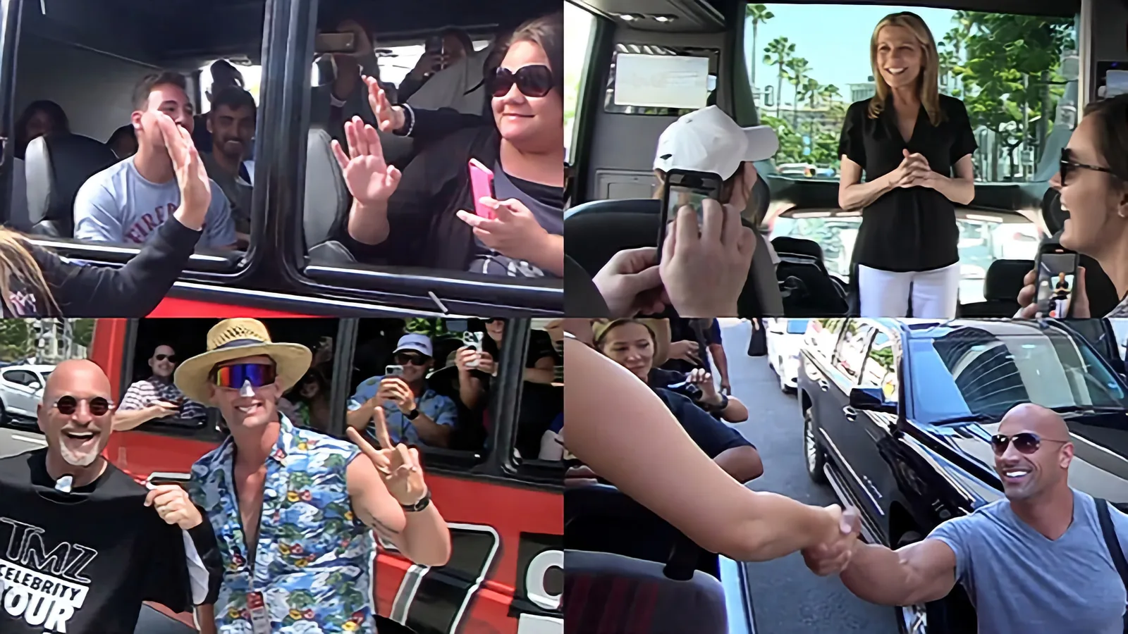 TMZ Celebrity Tour bus with guests