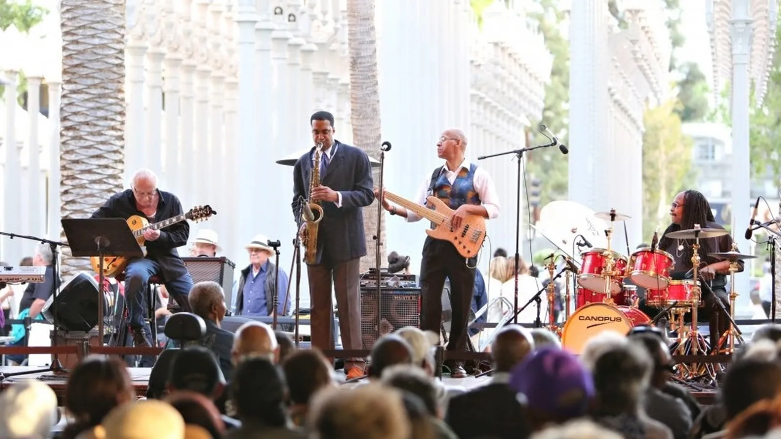 Live jazz performance at series honoring the 100th anniversary of John Coltrane at  Smidt Welcome Plaza  |  LACMA (5905 Wilshire Blvd, Los Angeles, CA 90036)