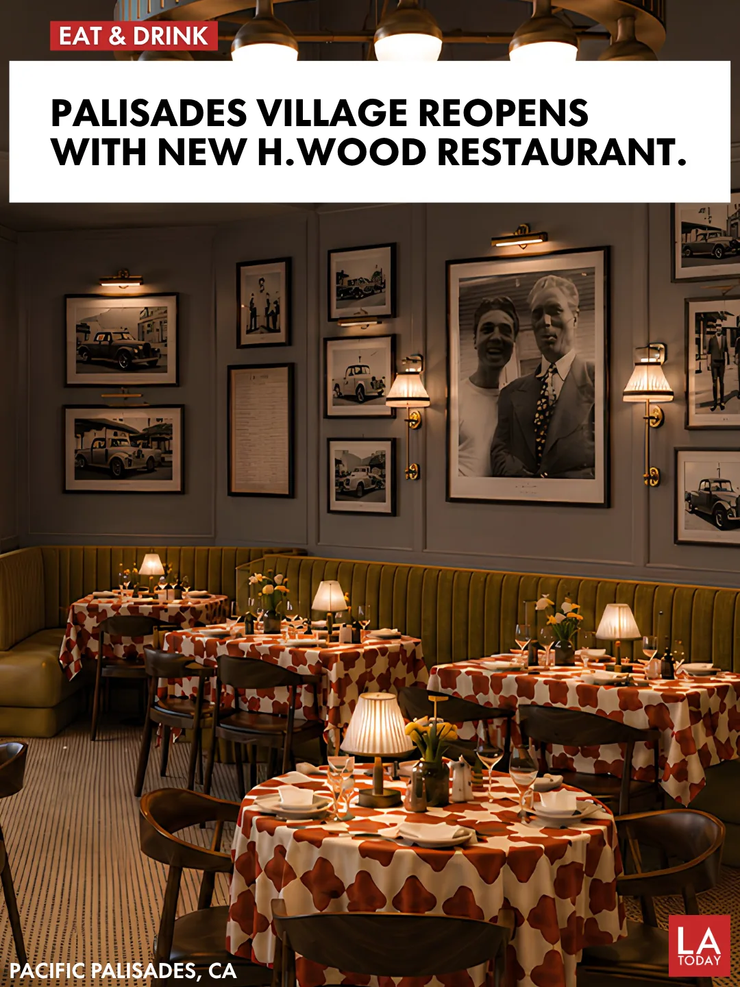 Dining room at Alphabet Bar & Grill in Palisades Village, Pacific Palisades