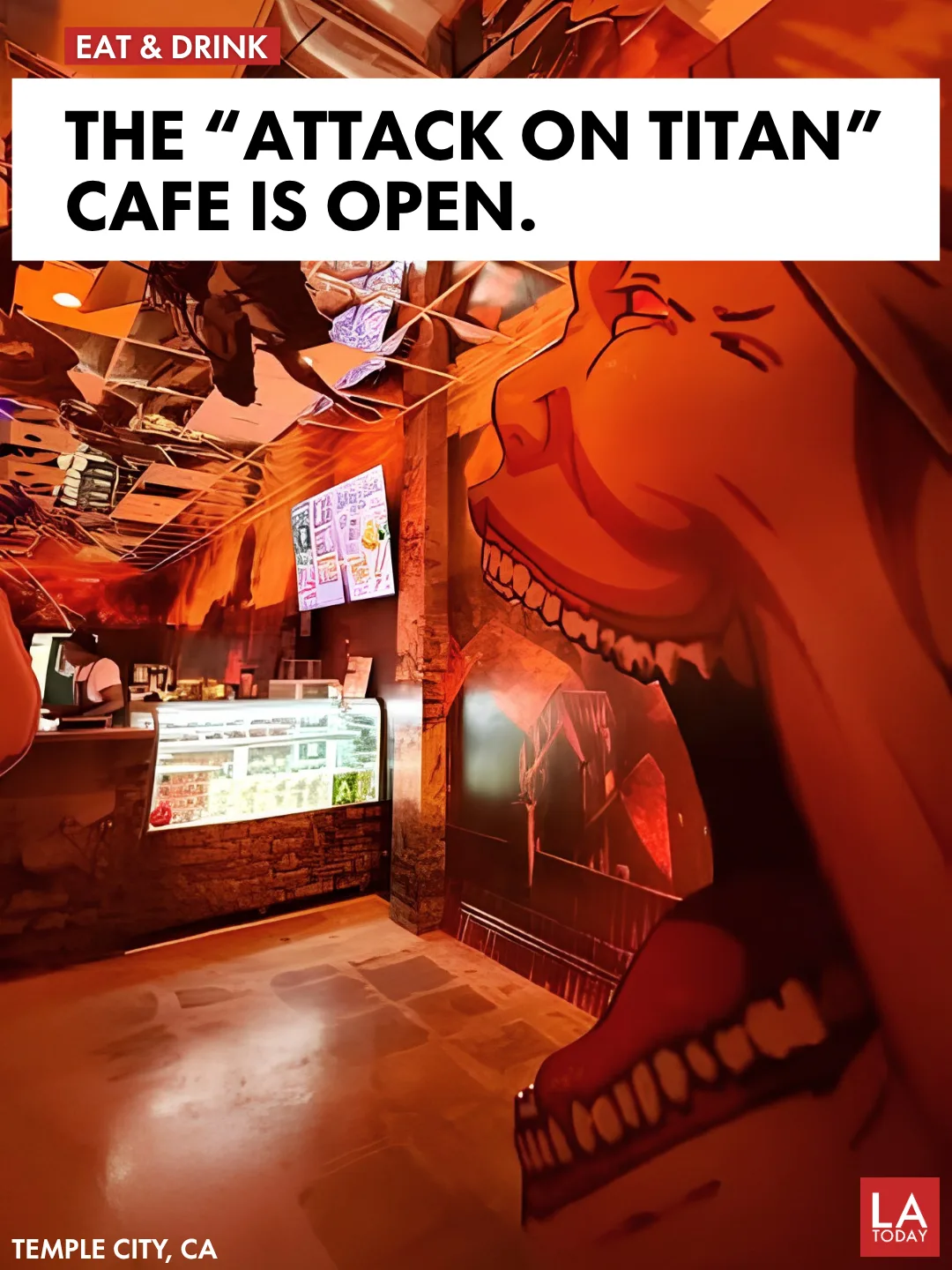 LA Today cover for the Bearology x Attack on Titan Experience in Temple City with the Scout Regiment canteen