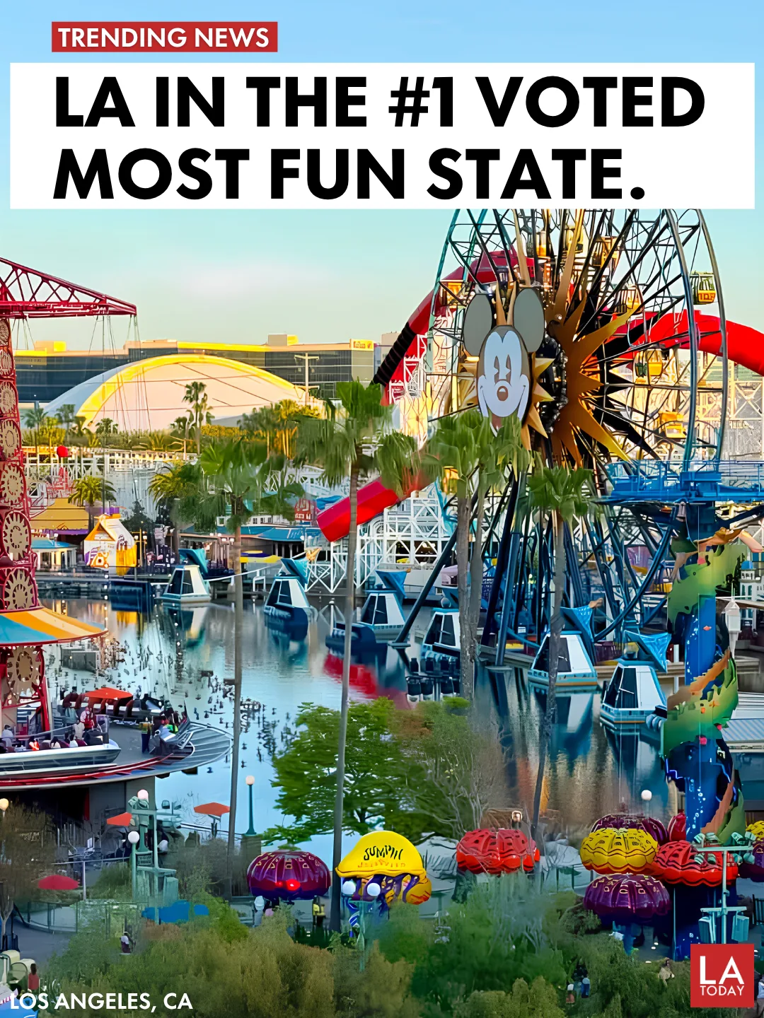 Pacific Wheel at Pacific Park on the Santa Monica Pier, celebrating California's most fun state ranking