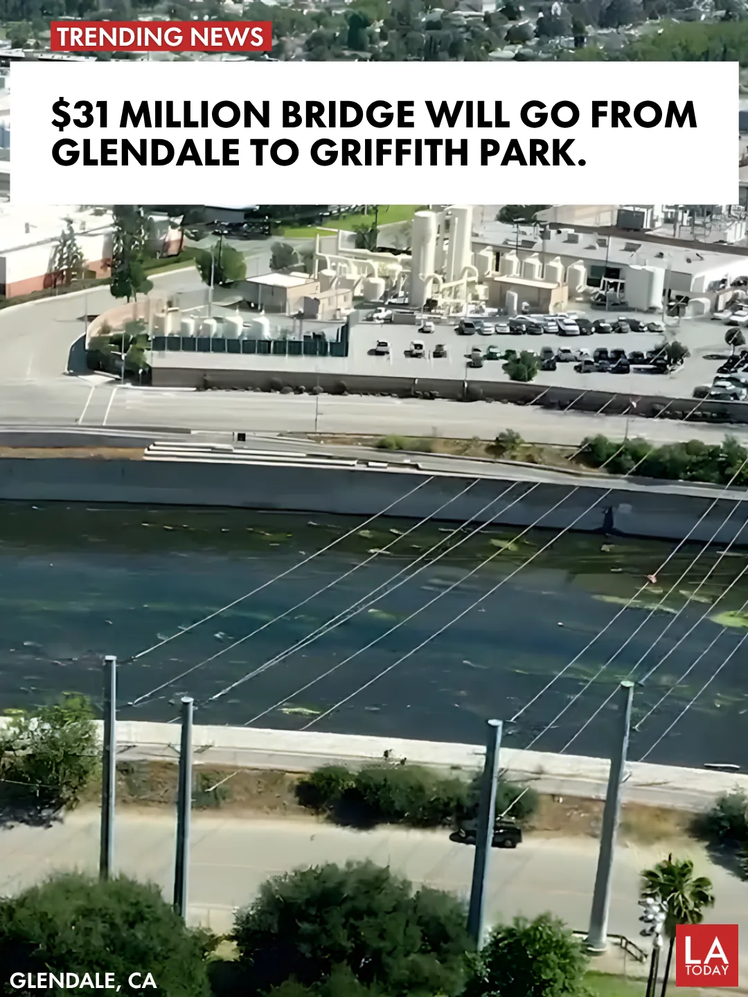Rendering of the Glendale–Los Angeles Garden River Bridge over the LA River