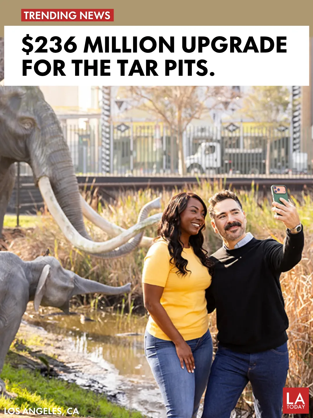 Excavation site at La Brea Tar Pits ahead of the Reimagine rebuild project
