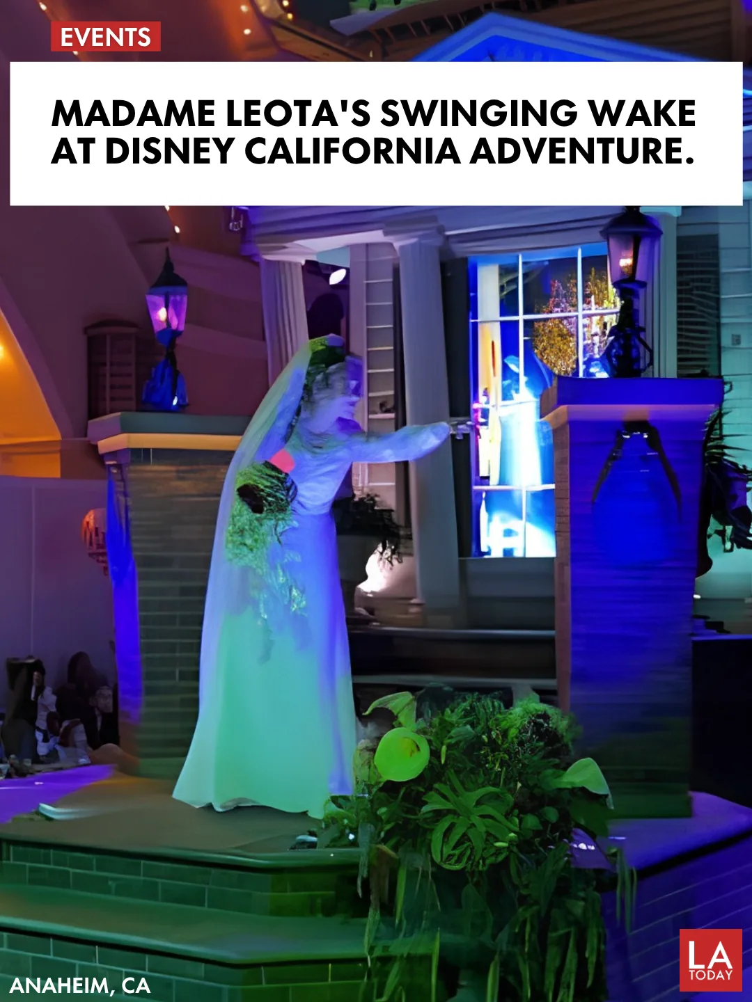 Madame Leota's Swinging Wake street party at Oogie Boogie Bash, Disney California Adventure
