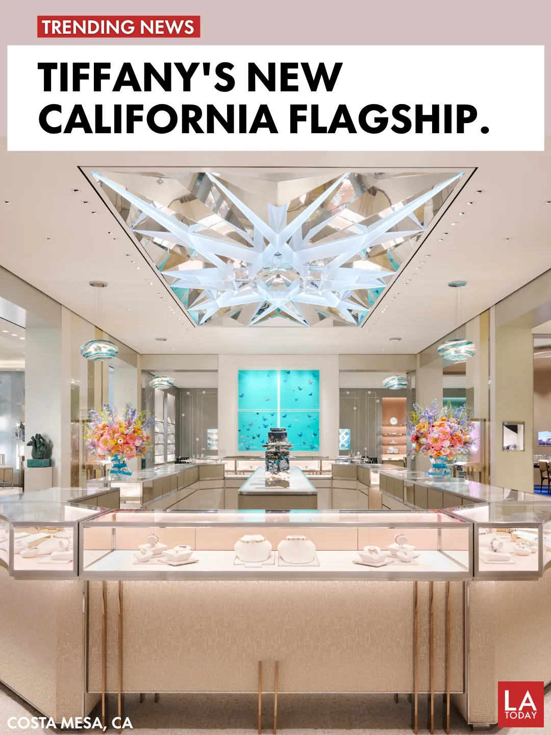 The redesigned Tiffany & Co. California flagship interior at South Coast Plaza