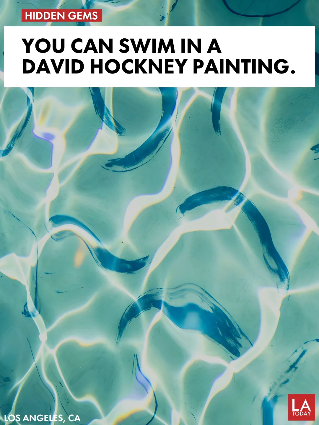 The Tropicana Pool at the Hollywood Roosevelt, with its David Hockney painted bottom