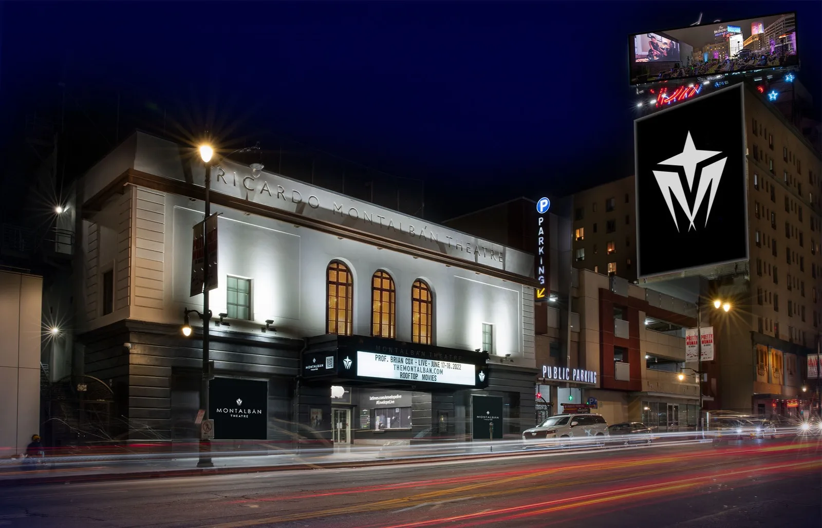 Rooftop movie night at The Montalbán Theatre, Hollywood