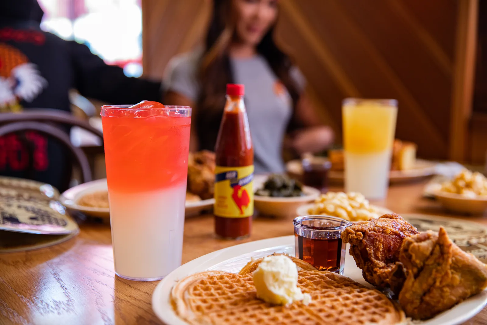 Fried chicken and waffles at Roscoe's, Los Angeles